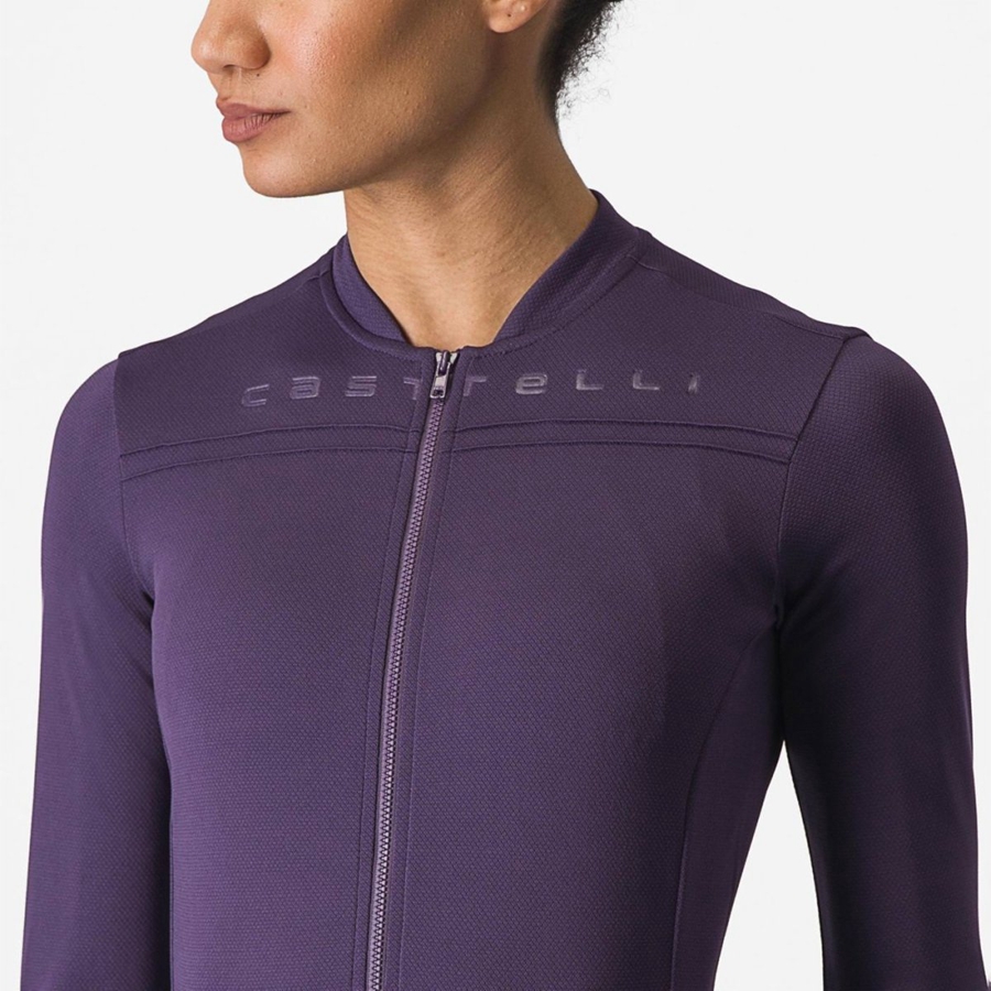 Purple Women Castelli ANIMA 4 LONG SLEEVE Jersey | 630148-ALM