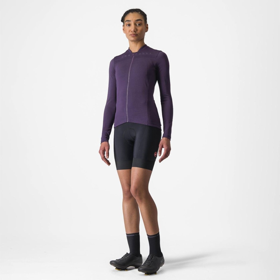 Purple Women Castelli ANIMA 4 LONG SLEEVE Jersey | 630148-ALM