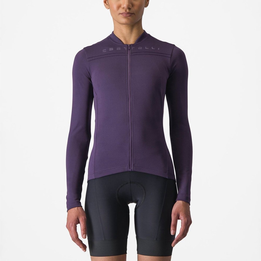 Purple Women Castelli ANIMA 4 LONG SLEEVE Jersey | 630148-ALM