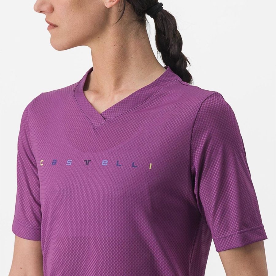 Purple Women Castelli TRAIL TECH 2 W TEE Jersey | 952143-CVM