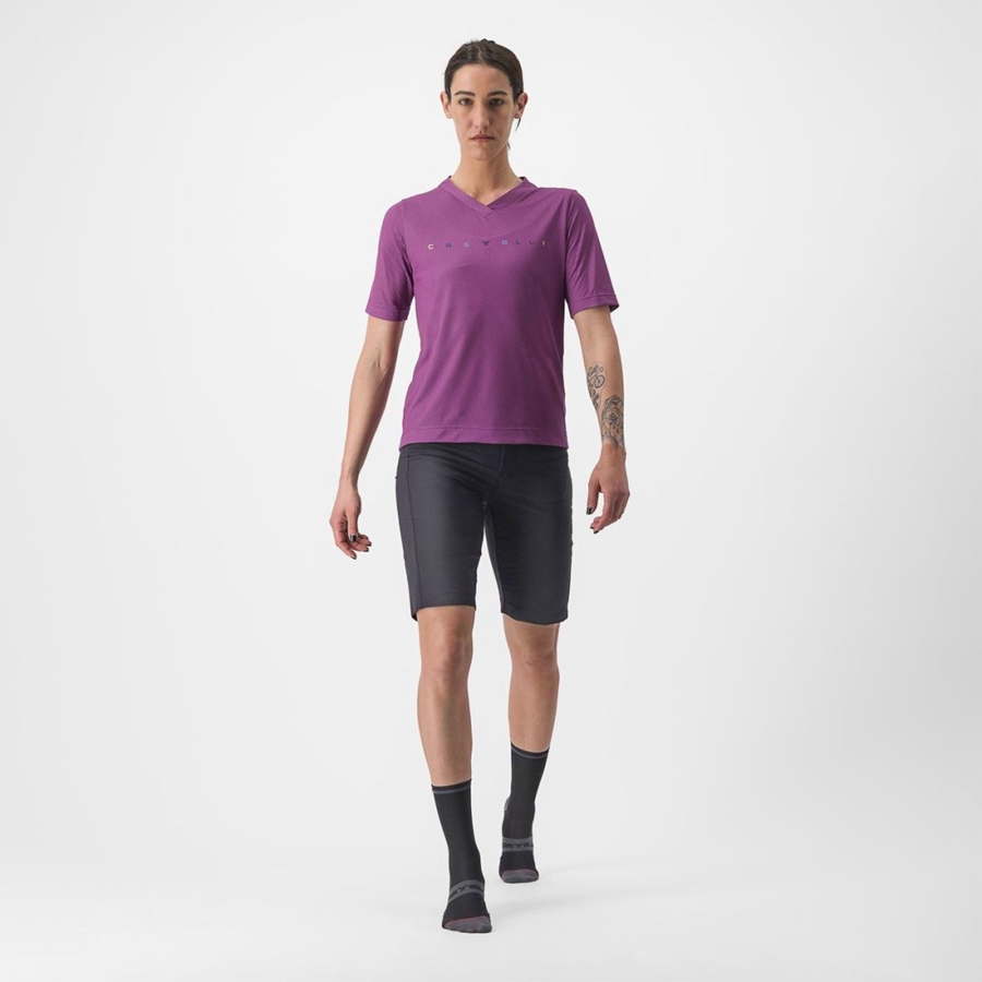 Purple Women Castelli TRAIL TECH 2 W TEE Jersey | 952143-CVM