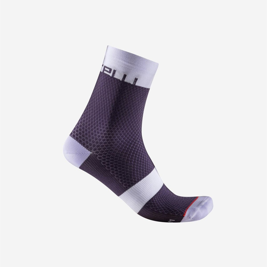 Purple Women Castelli VELOCISSIMA 12 Socks | 601239-JCE