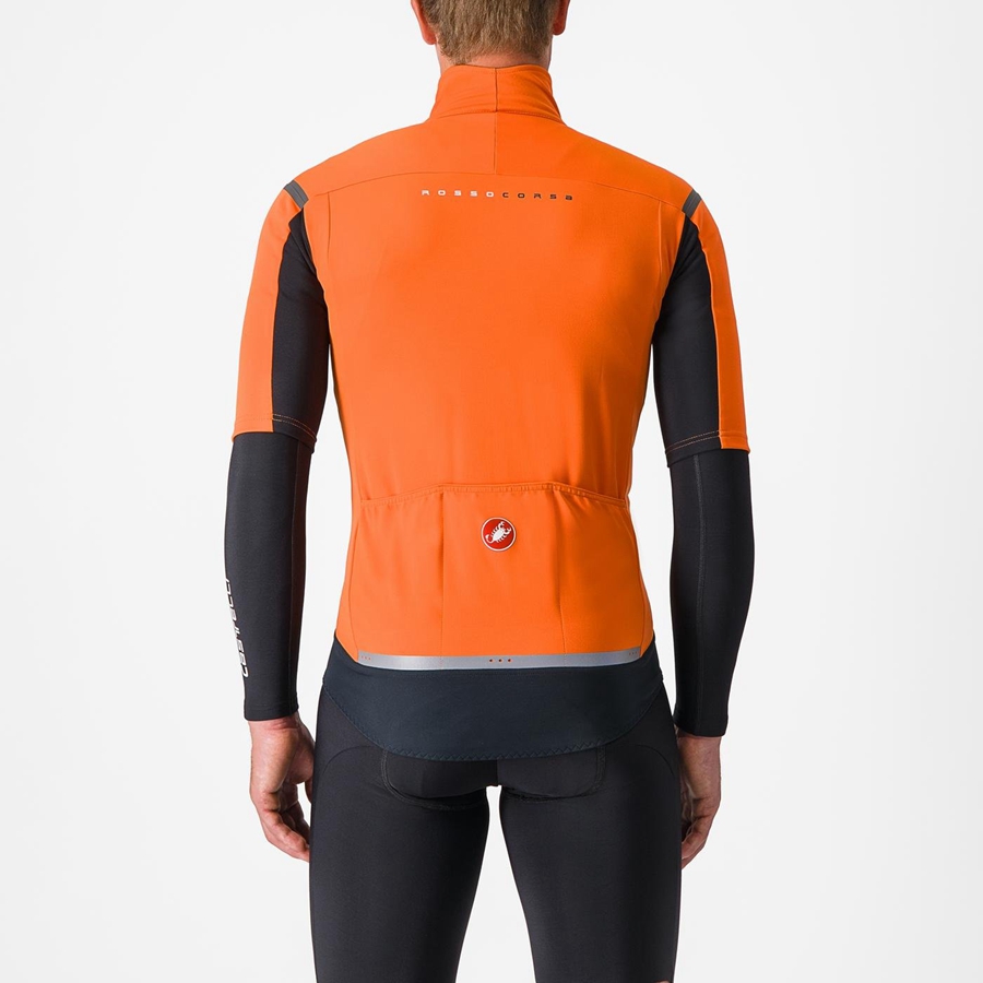 Red Orange / Dark Grey Men Castelli GABBA RoS 2 Jackets | 390671-SIY