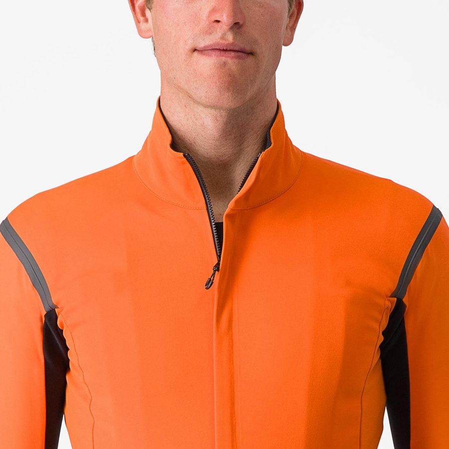 Red Orange / Dark Grey Men Castelli GABBA RoS 2 Jackets | 390671-SIY