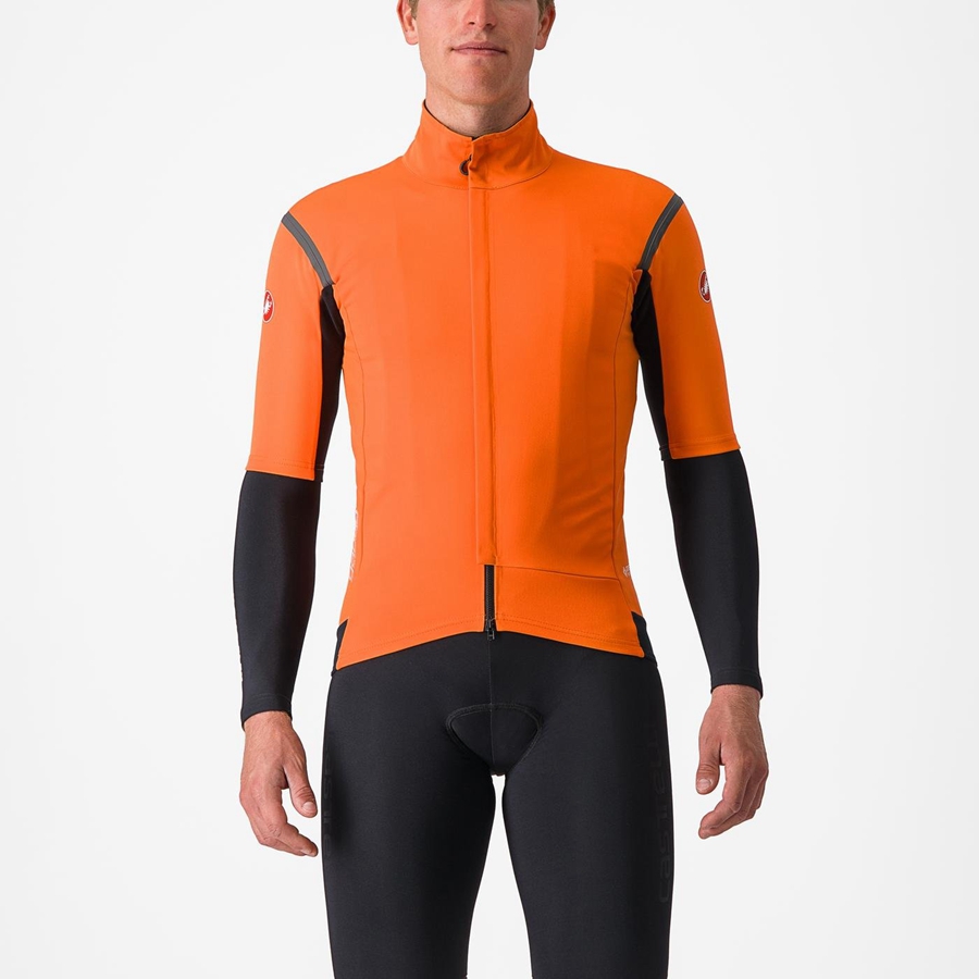 Red Orange / Dark Grey Men Castelli GABBA RoS 2 Jackets | 390671-SIY