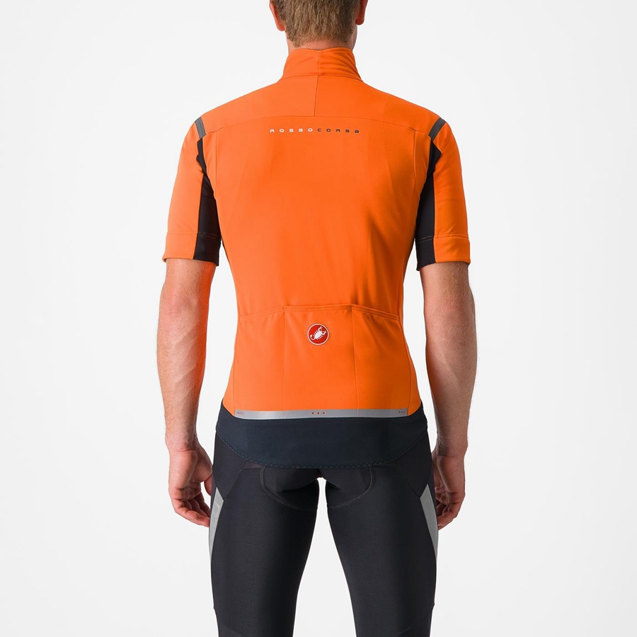 Red Orange / Dark Grey Men Castelli PERFETTO RoS 2 CONVERTIBLE Jackets | 927831-YRG