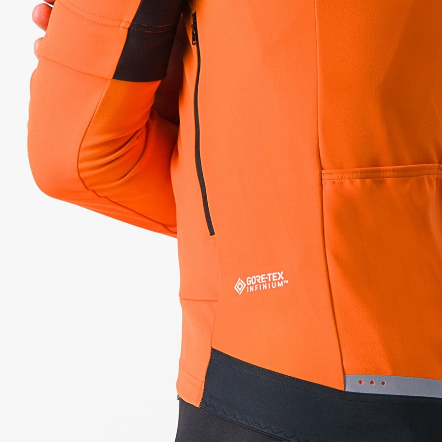 Red Orange / Dark Grey Men Castelli PERFETTO RoS 2 CONVERTIBLE Jackets | 927831-YRG