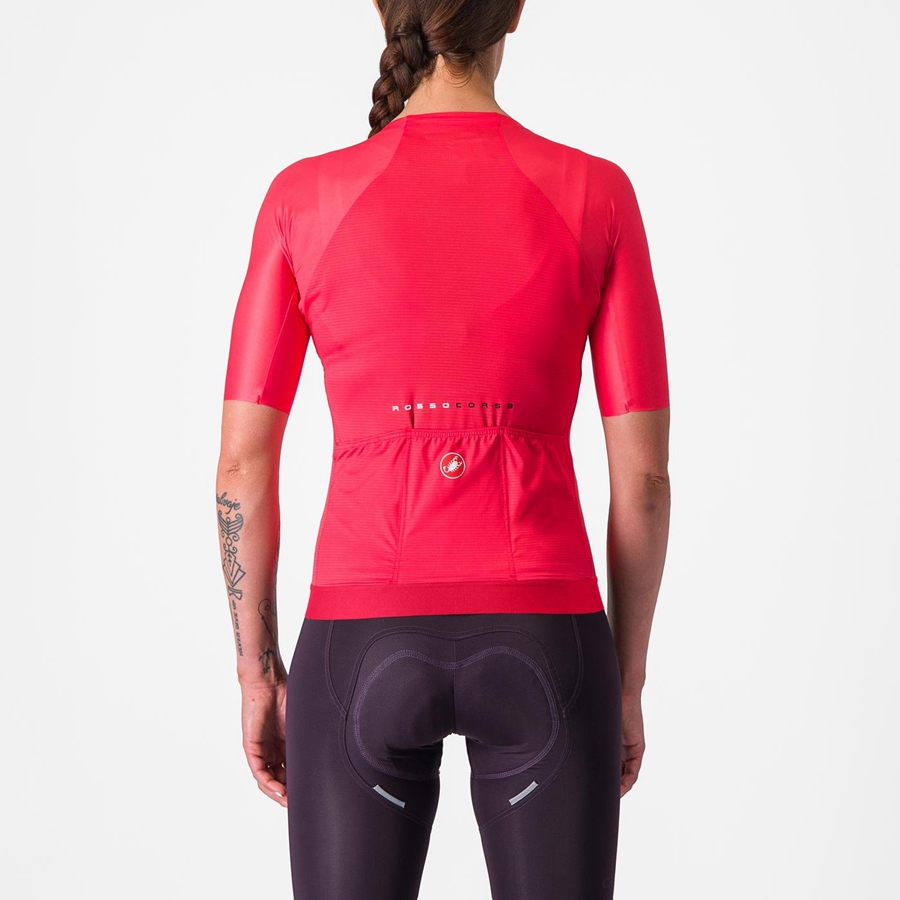 Red Women Castelli AERO PRO 7.0 W Jersey | 589120-NJB