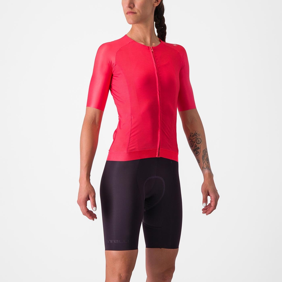 Red Women Castelli AERO PRO 7.0 W Jersey | 589120-NJB