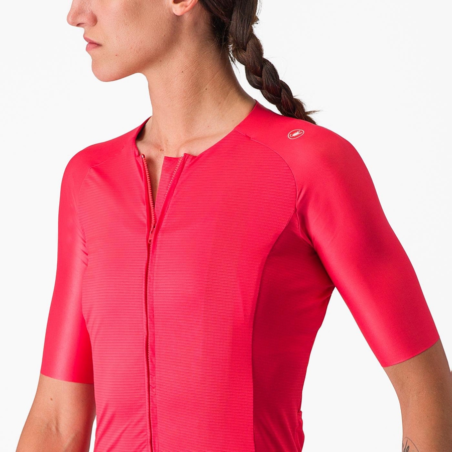 Red Women Castelli AERO PRO 7.0 W Jersey | 589120-NJB