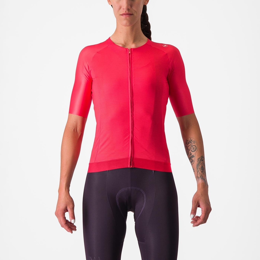 Red Women Castelli AERO PRO 7.0 W Jersey | 589120-NJB