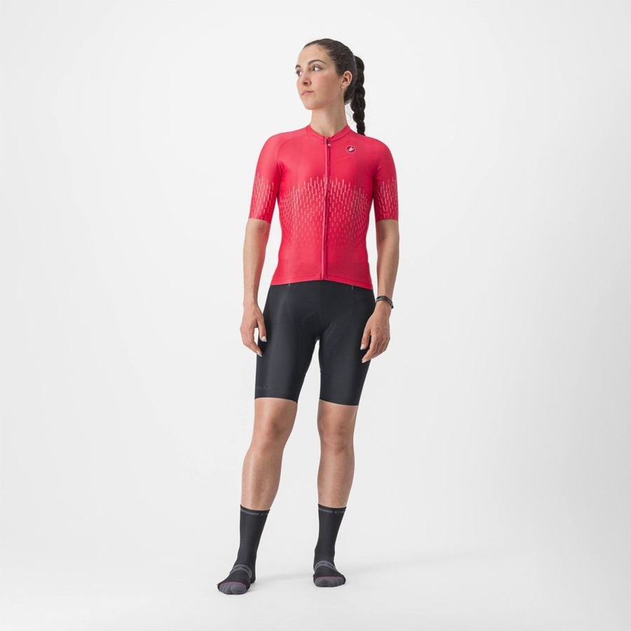 Red Women Castelli AERO PRO W Jersey | 361847-VGE