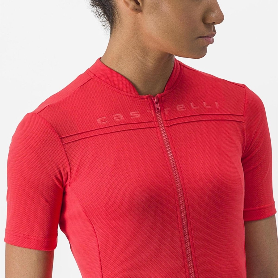 Red Women Castelli ANIMA 4 Jersey | 962348-AUC