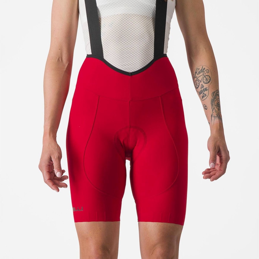 Red Women Castelli ESPRESSO W DT Bib Shorts | 860475-BSZ