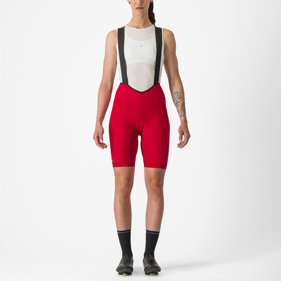 Red Women Castelli ESPRESSO W DT Bib Shorts | 860475-BSZ