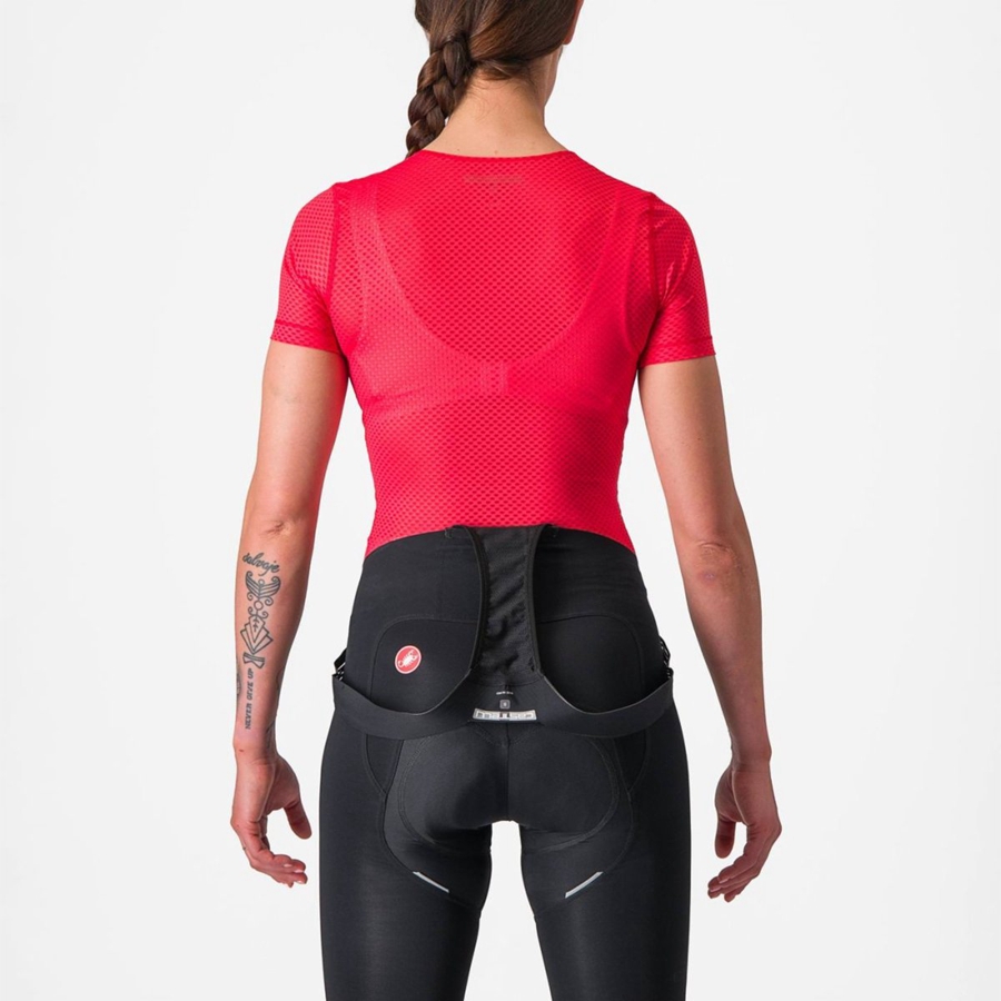 Red Women Castelli PRO MESH W SHORT SLEEVE Base Layer | 274539-WMX