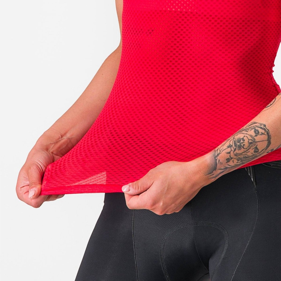 Red Women Castelli PRO MESH W SLEEVELESS Base Layer | 041729-MLU