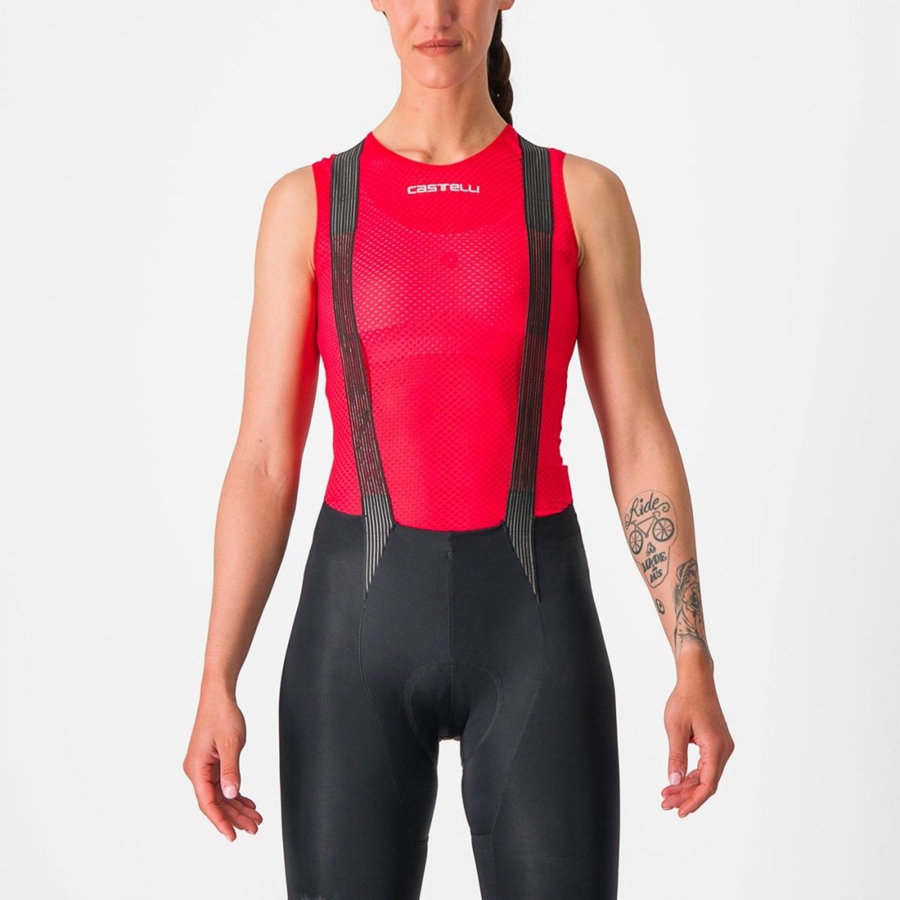 Red Women Castelli PRO MESH W SLEEVELESS Base Layer | 041729-MLU