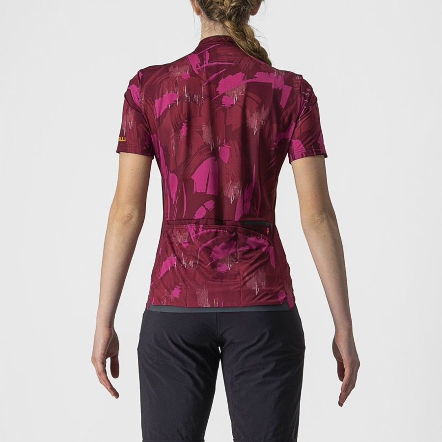 Red Women Castelli UNLTD SENTIERO Jersey | 547091-EVA