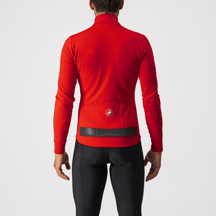 Red / Black Men Castelli PURO 3 FZ Jersey | 913675-YBN