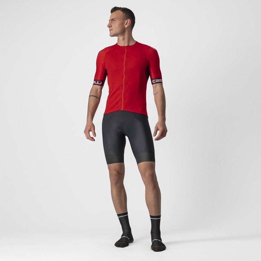 Red / Burgundy / White Men Castelli ENTRATA VI Jersey | 612487-ZPN