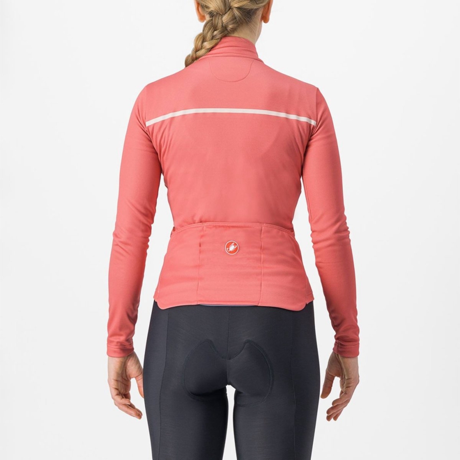 Red / Cream Pink Women Castelli SINERGIA 2 FZ Jersey | 906428-JFZ