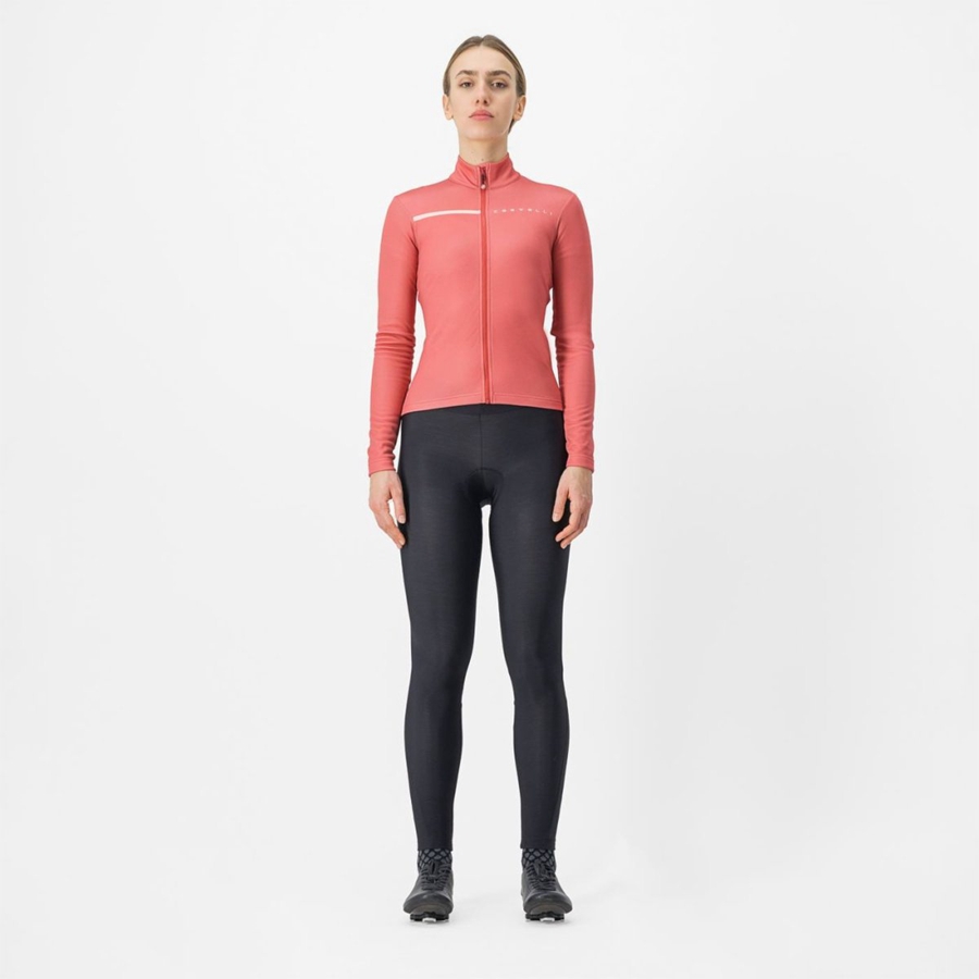 Red / Cream Pink Women Castelli SINERGIA 2 FZ Jersey | 906428-JFZ