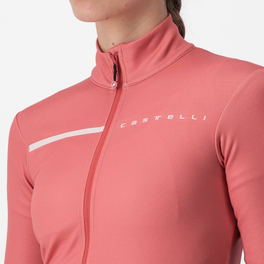 Red / Cream Pink Women Castelli SINERGIA 2 FZ Jersey | 906428-JFZ