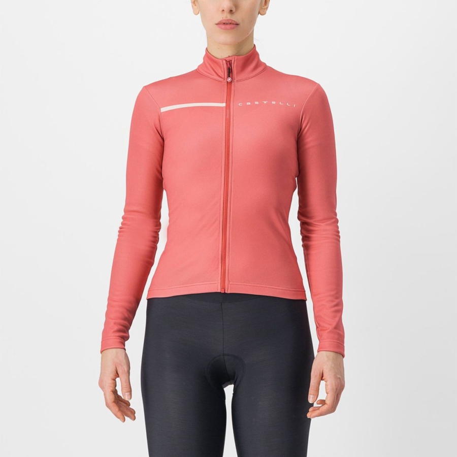 Red / Cream Pink Women Castelli SINERGIA 2 FZ Jersey | 906428-JFZ