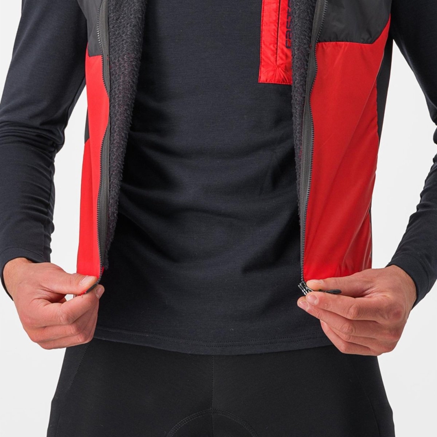 Red / Dark Grey Men Castelli UNLIMITED PUFFY Vest | 850147-CYE