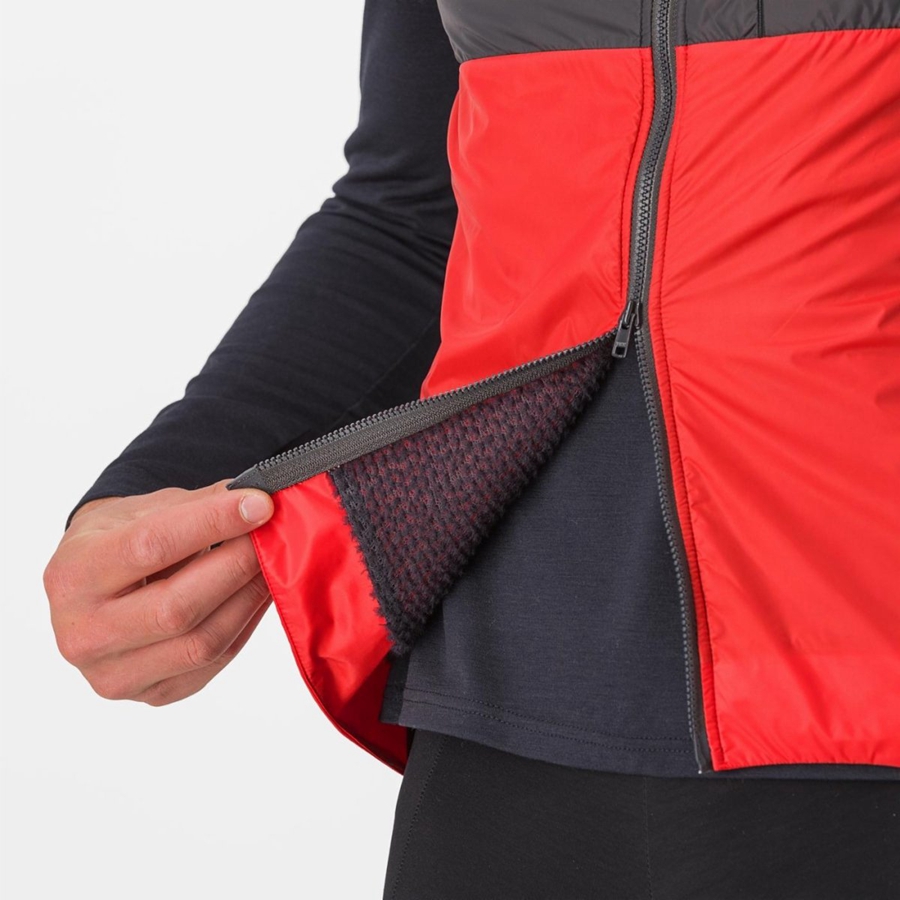 Red / Dark Grey Men Castelli UNLIMITED PUFFY Vest | 850147-CYE