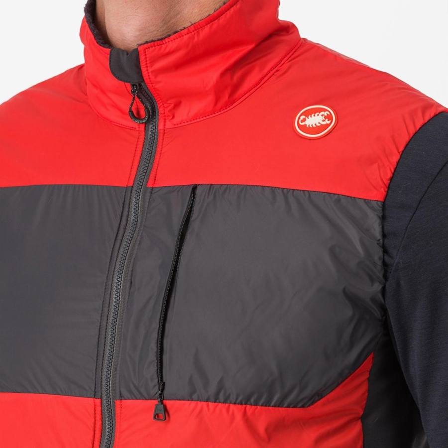 Red / Dark Grey Men Castelli UNLIMITED PUFFY Vest | 850147-CYE