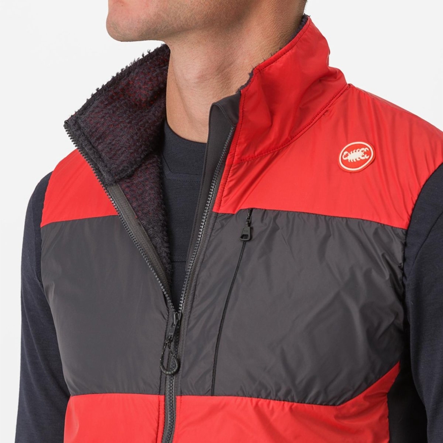 Red / Dark Grey Men Castelli UNLIMITED PUFFY Vest | 850147-CYE