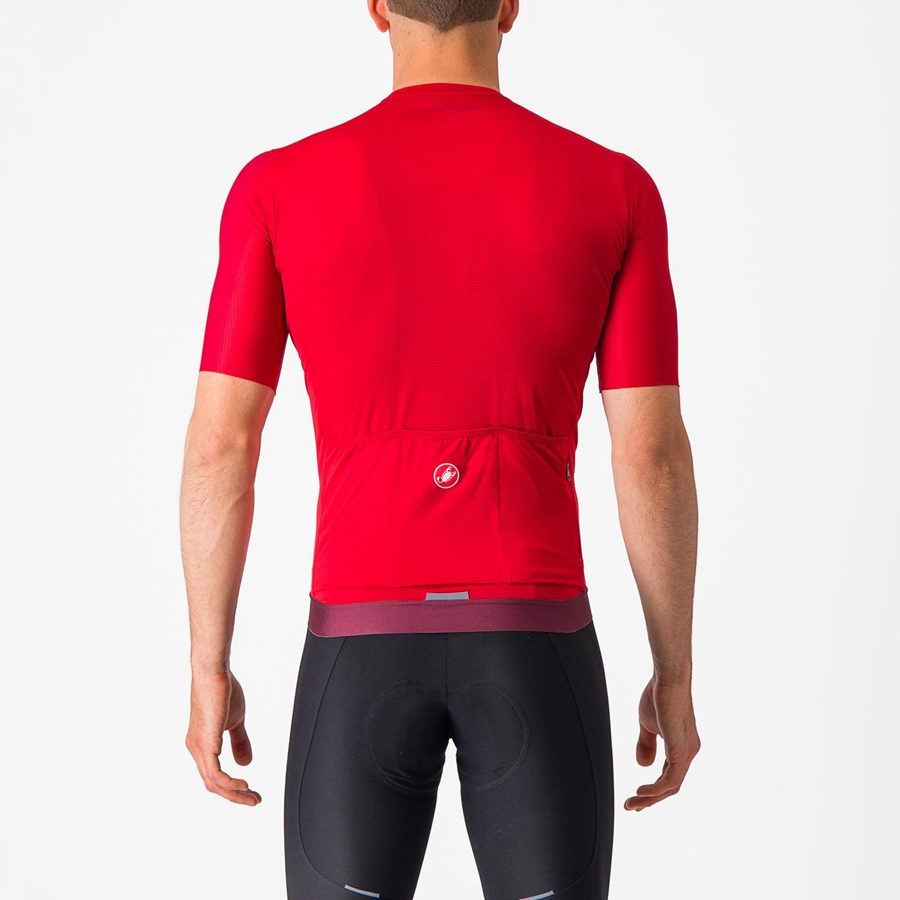 Red / Deep Burgundy Men Castelli ESPRESSO Jersey | 807693-AVG