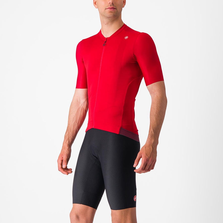 Red / Deep Burgundy Men Castelli ESPRESSO Jersey | 807693-AVG