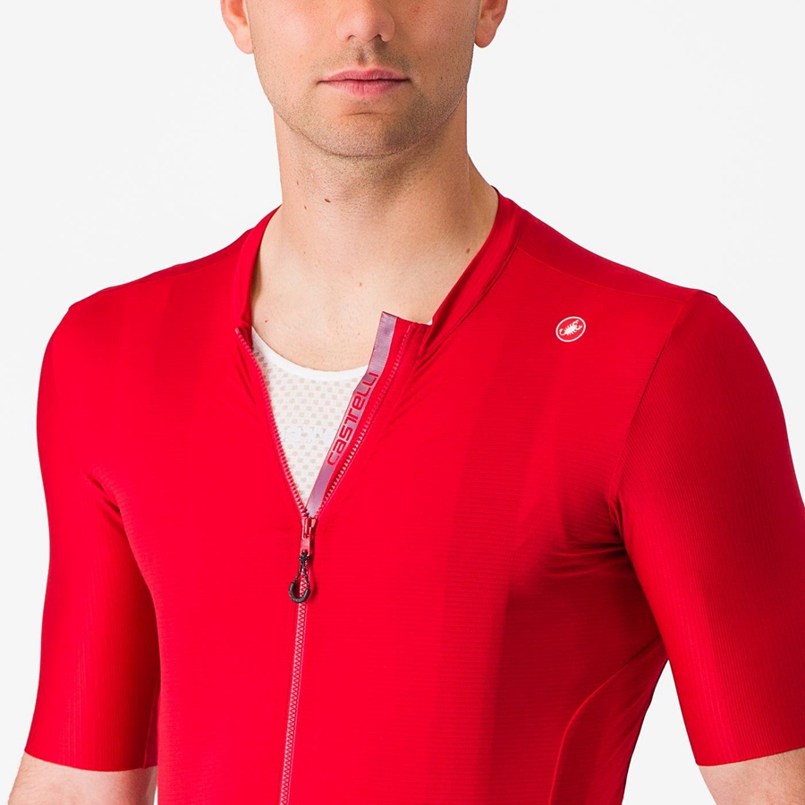 Red / Deep Burgundy Men Castelli ESPRESSO Jersey | 807693-AVG