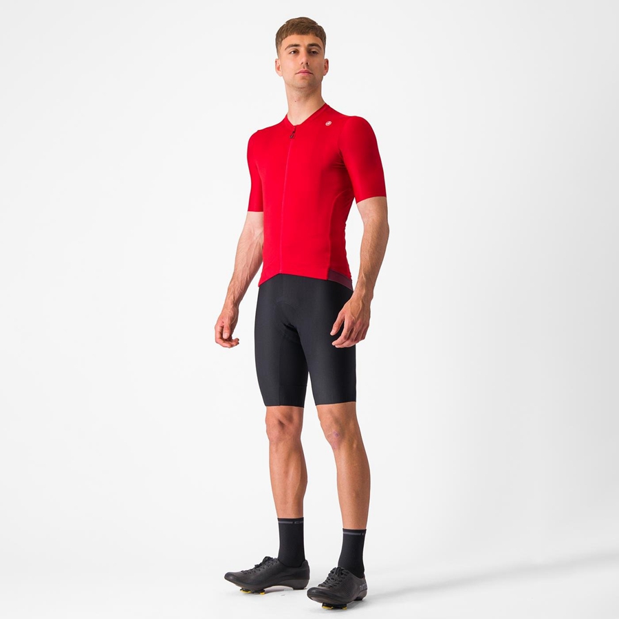 Red / Deep Burgundy Men Castelli ESPRESSO Jersey | 807693-AVG