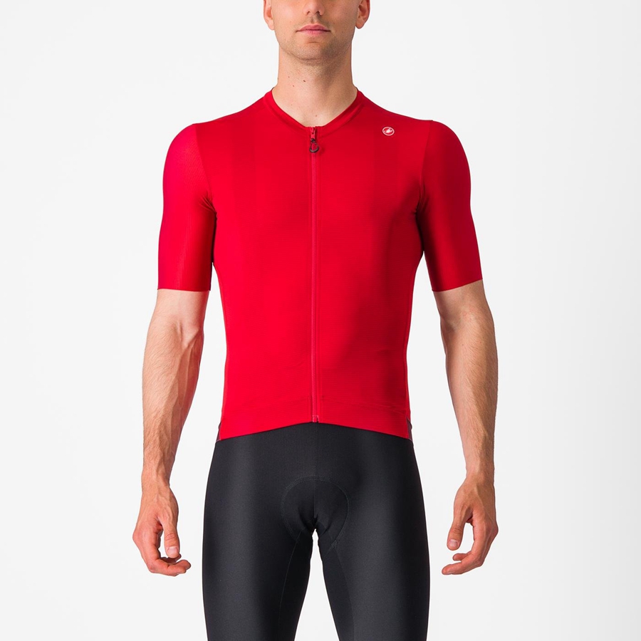 Red / Deep Burgundy Men Castelli ESPRESSO Jersey | 807693-AVG