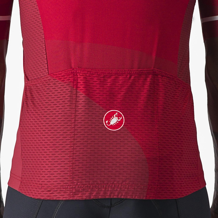 Red / Red / White Men Castelli ORIZZONTE Jersey | 639872-ALZ