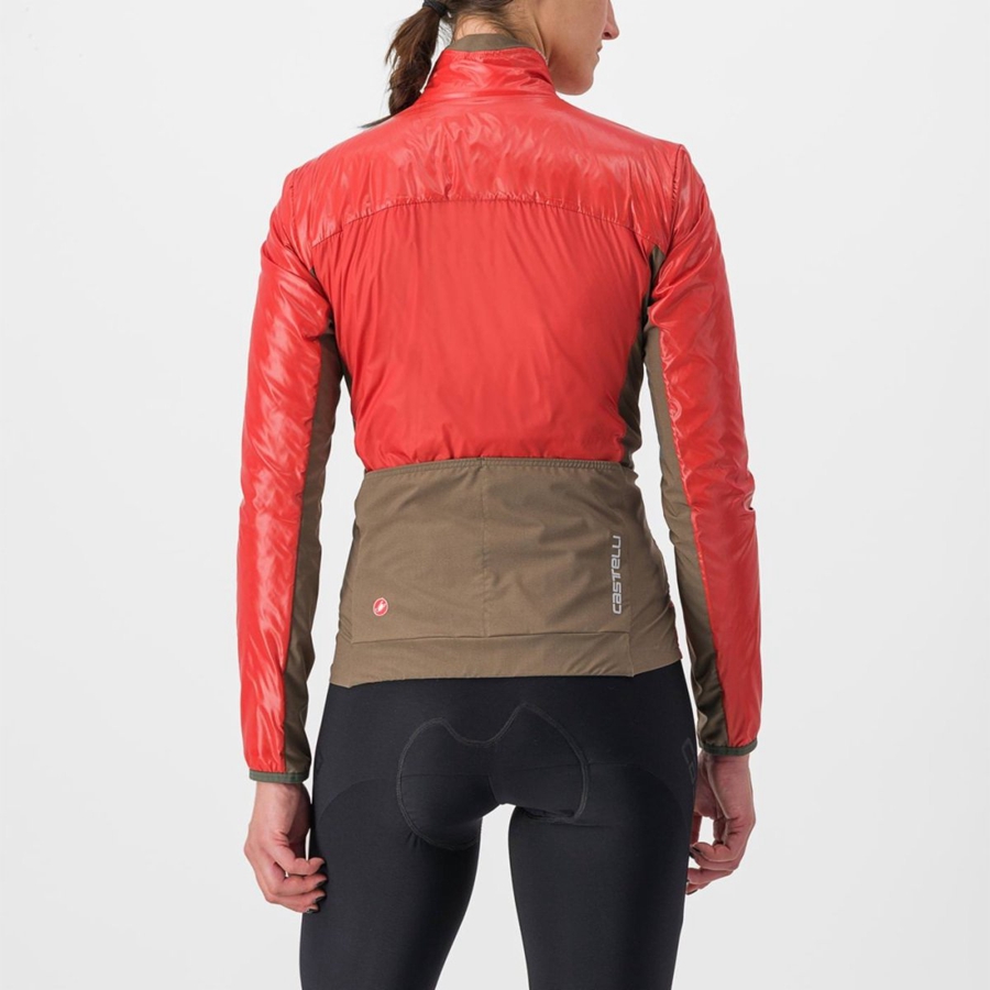 Red / Silver Grey Women Castelli UNLIMITED 2 W PUFFY Jackets | 387964-IDL