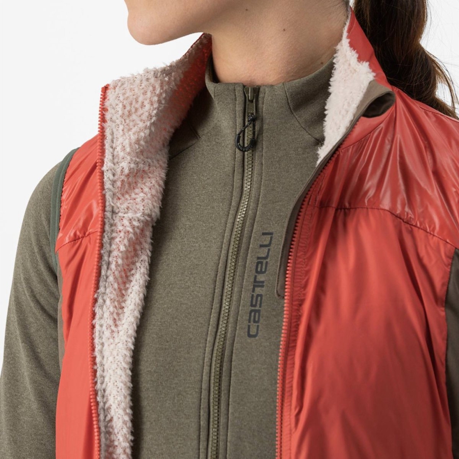 Red / Silver Grey Women Castelli UNLIMITED W PUFFY Vest | 402935-RBH