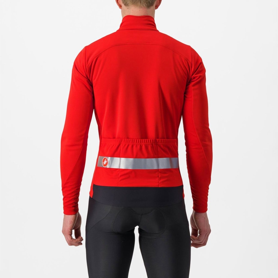 Red / Silver Men Castelli RADDOPPIA 3 Jackets | 856397-IVR