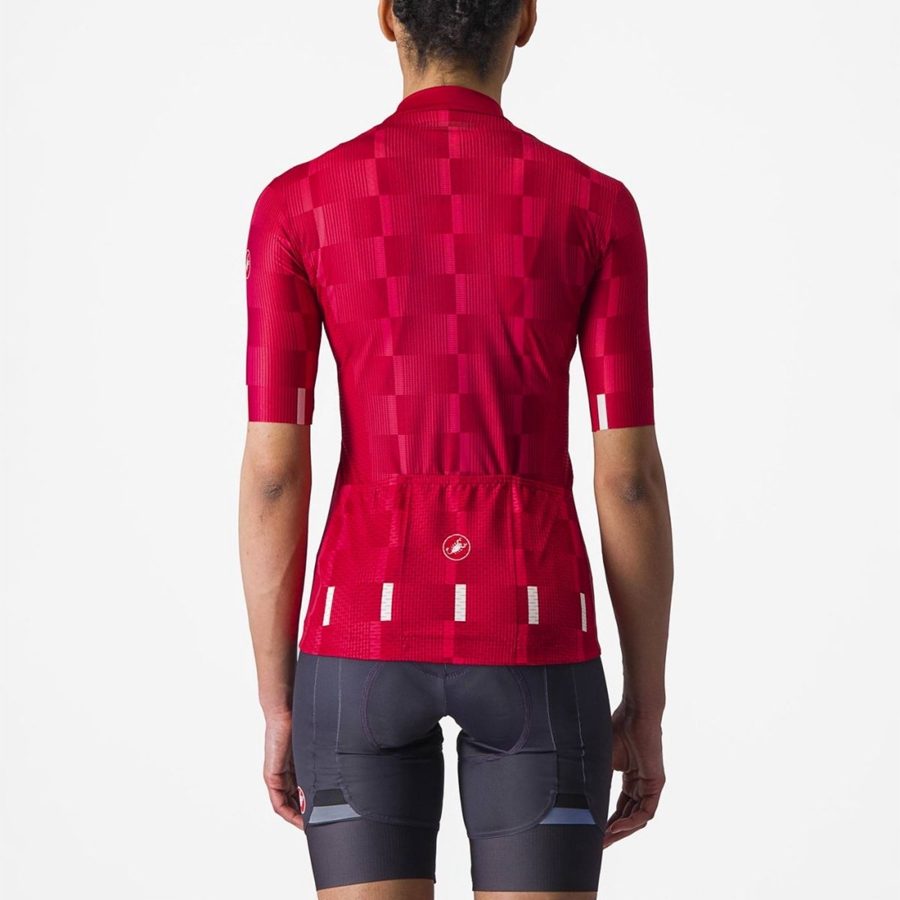 Red / White Women Castelli DIMENSIONE Jersey | 387945-BJX