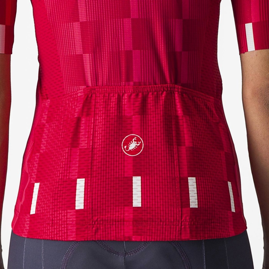 Red / White Women Castelli DIMENSIONE Jersey | 387945-BJX