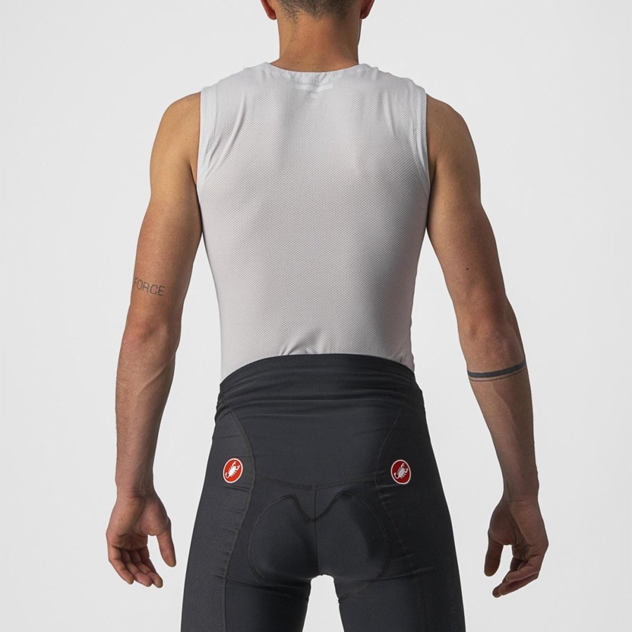 Silver Grey Men Castelli ACTIVE COOLING SLEEVELESS Base Layer | 187963-MZI