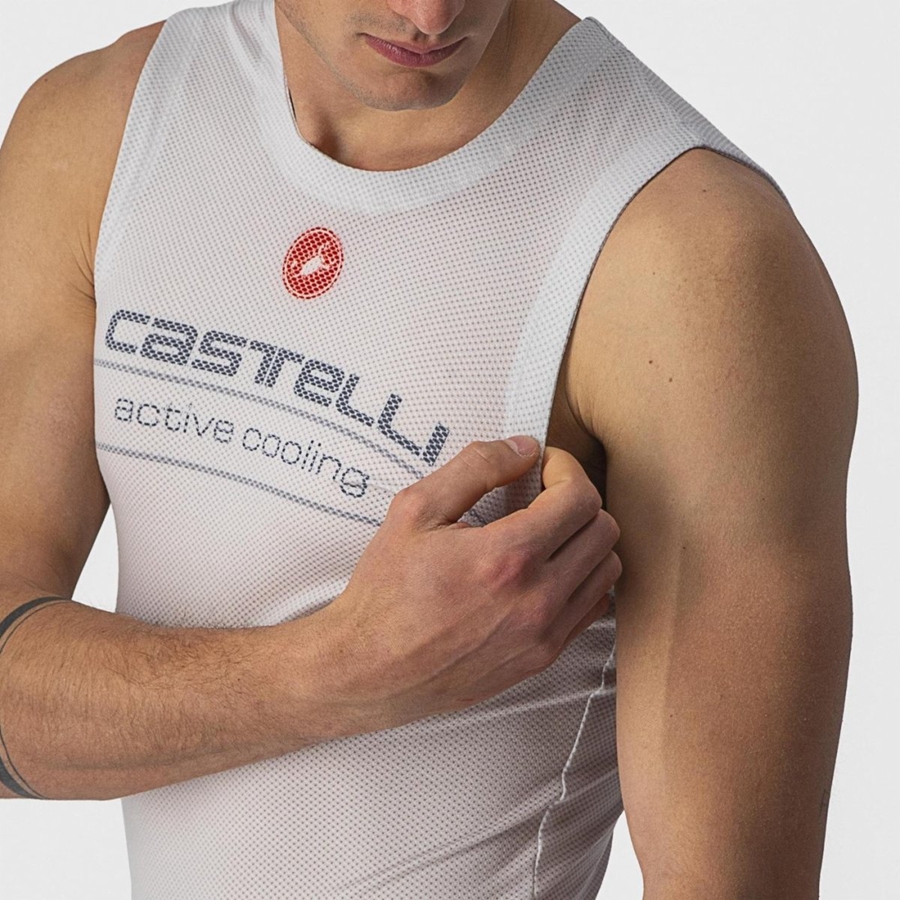 Silver Grey Men Castelli ACTIVE COOLING SLEEVELESS Base Layer | 187963-MZI