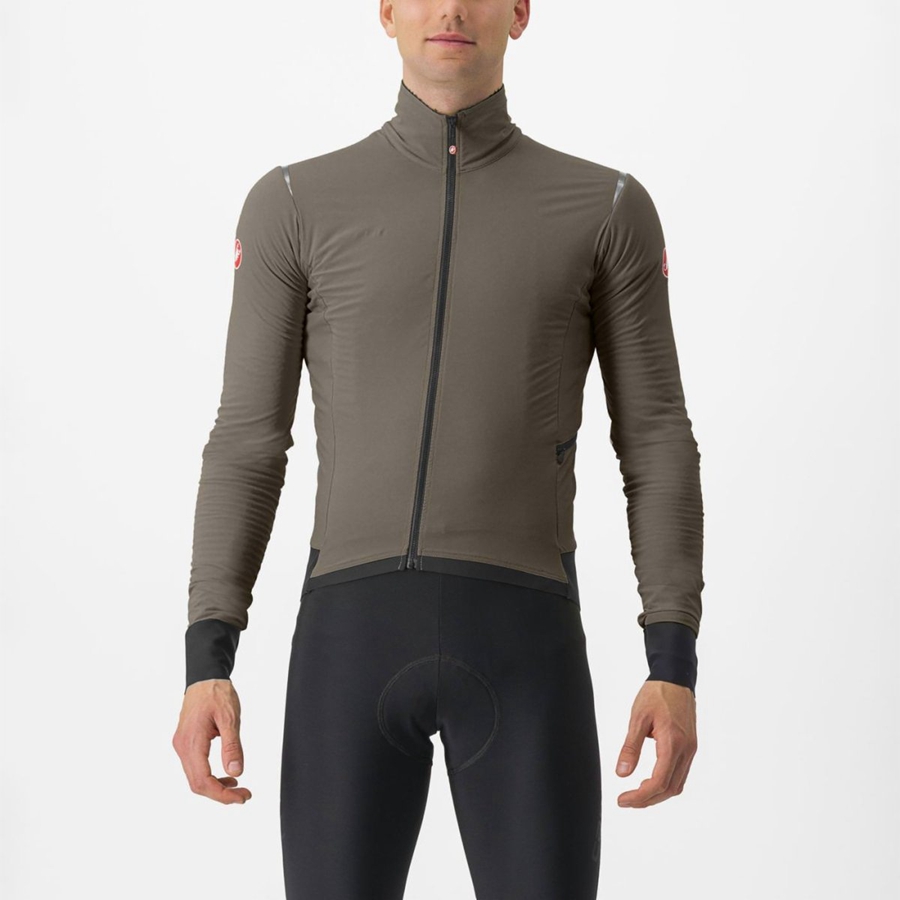 Silver Grey Men Castelli ALPHA FLIGHT ROS Jackets | 693841-BVN