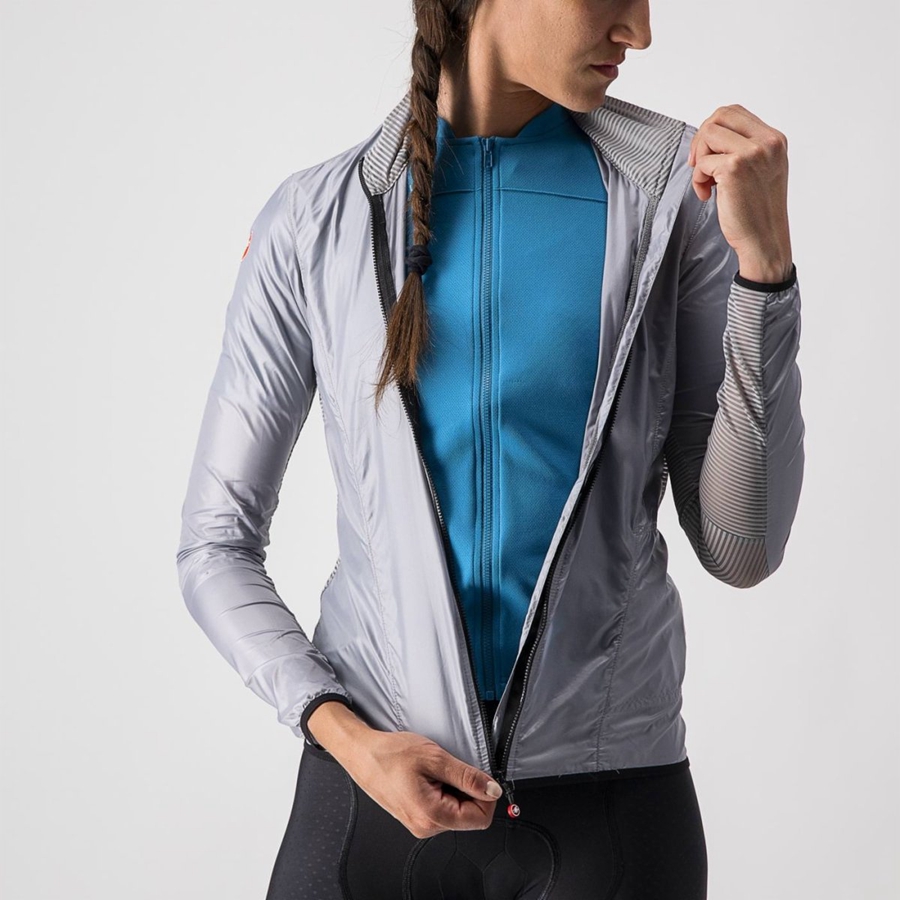 Silver Grey Women Castelli ARIA SHELL W Protection | 548107-QUL