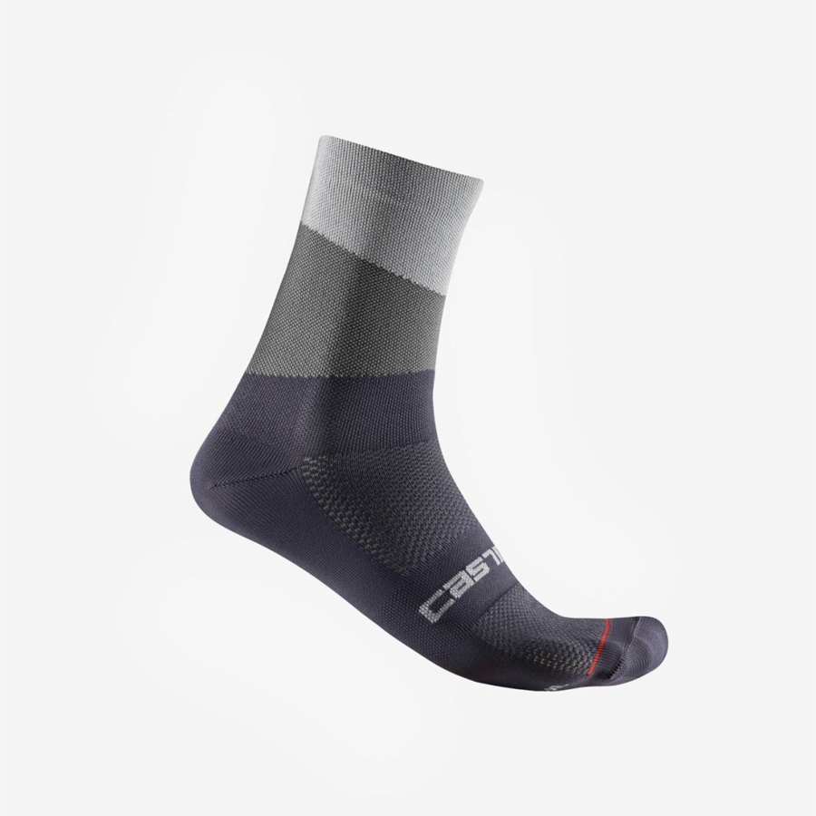 Silver Grey / Dark Grey Men Castelli ORIZZONTE 15 Socks | 659078-XDY