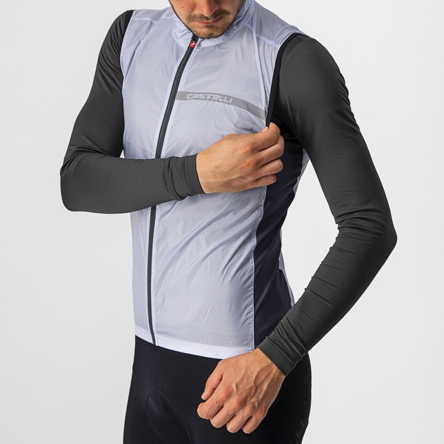 Silver Grey / Dark Grey Men Castelli SQUADRA STRETCH Vest | 160248-DSJ